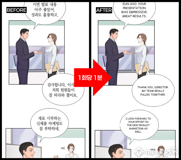 사진: 현지화 솔루션 MALT, 출처: 구루컴퍼니, 이코믹스 작품 <속도위반 로맨스> 중 일부 발췌 