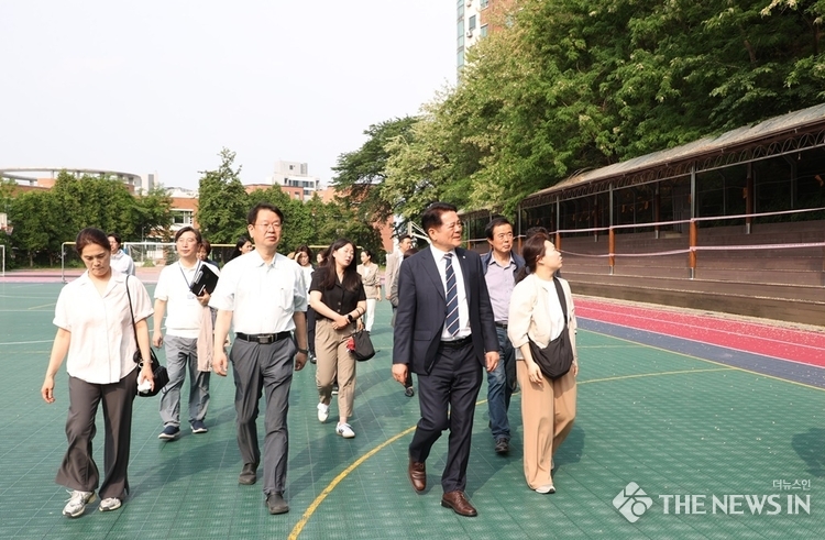 최대호 안양시장 근명중고 안양대 경계사면 민원현장 방문 