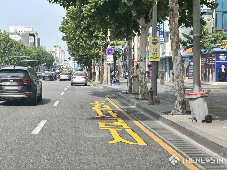 주정차금지 노면표시 